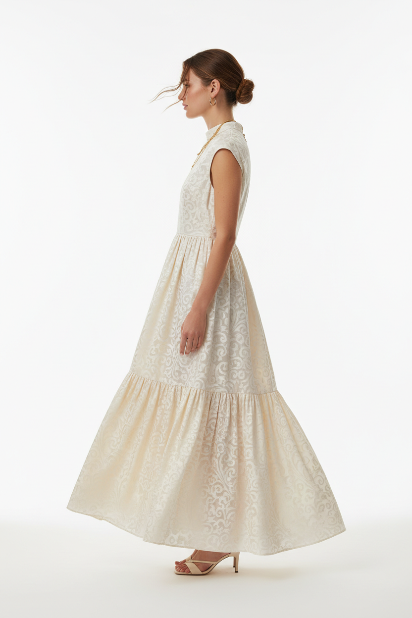 Soleil Crème Dress — side view