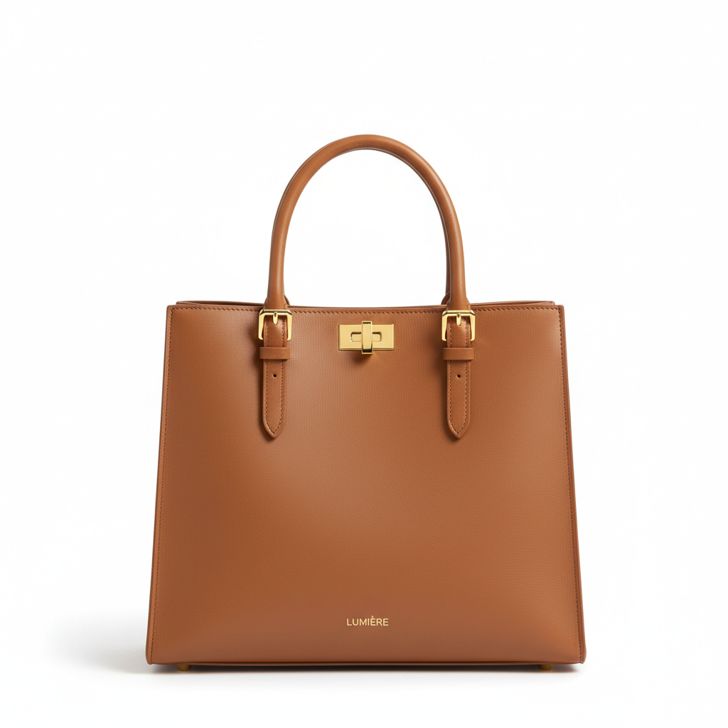Luxusní tote bag z velbloudí kůže se zlatým kováním